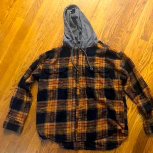 Natural Reflections Hooded Flannel Long-Sleeve Shirt.
